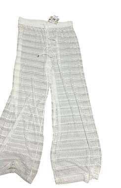 Jordan Taylor White Textured Knit Beach Cover-Up Drawstring Pants